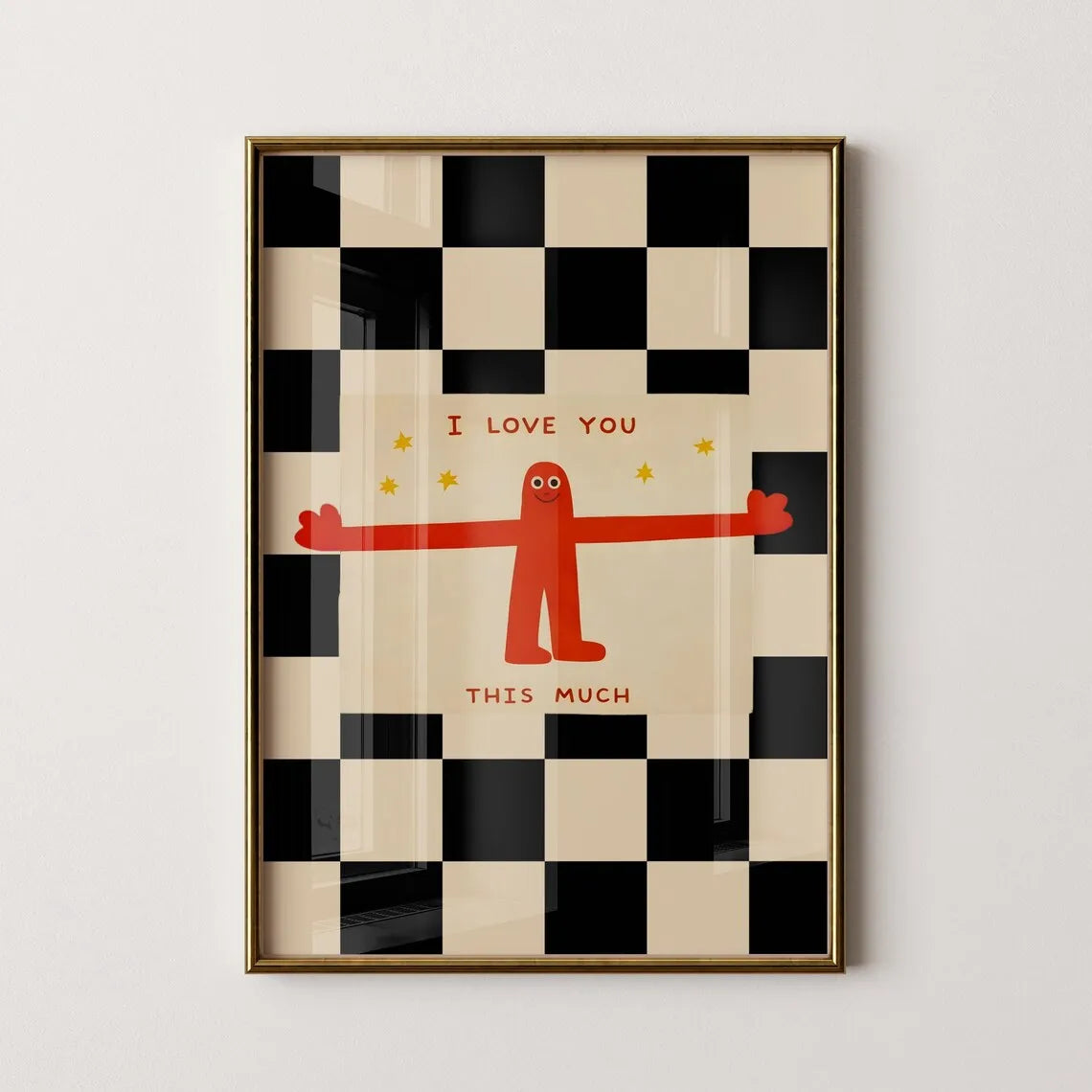 toile d'art moderne minimaliste humaine rouge damier noir blanc sans cadre erotique