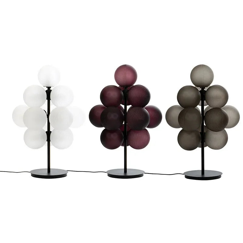 lampe sol led moderne blanc marron gris verre dépoli texture papier japonais interrupteur bouton