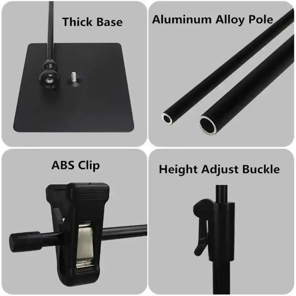 support d'affichage réglable acier inoxydable noir moderne clips ajustement hauteur affiche clip aluminium base