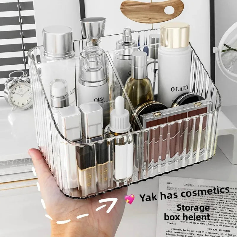 boîte rangement cosmétique transparente rayures verticales moderne minimaliste grilles petites grilles grandes