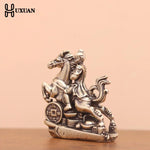statue homme cheval argenté relief details traditionnel art asiatique decor maison salon erotique erotique