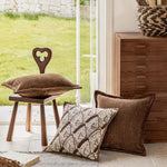 housse coussin géométrique polyester texture douce nordique moderne marron clair beige foncé