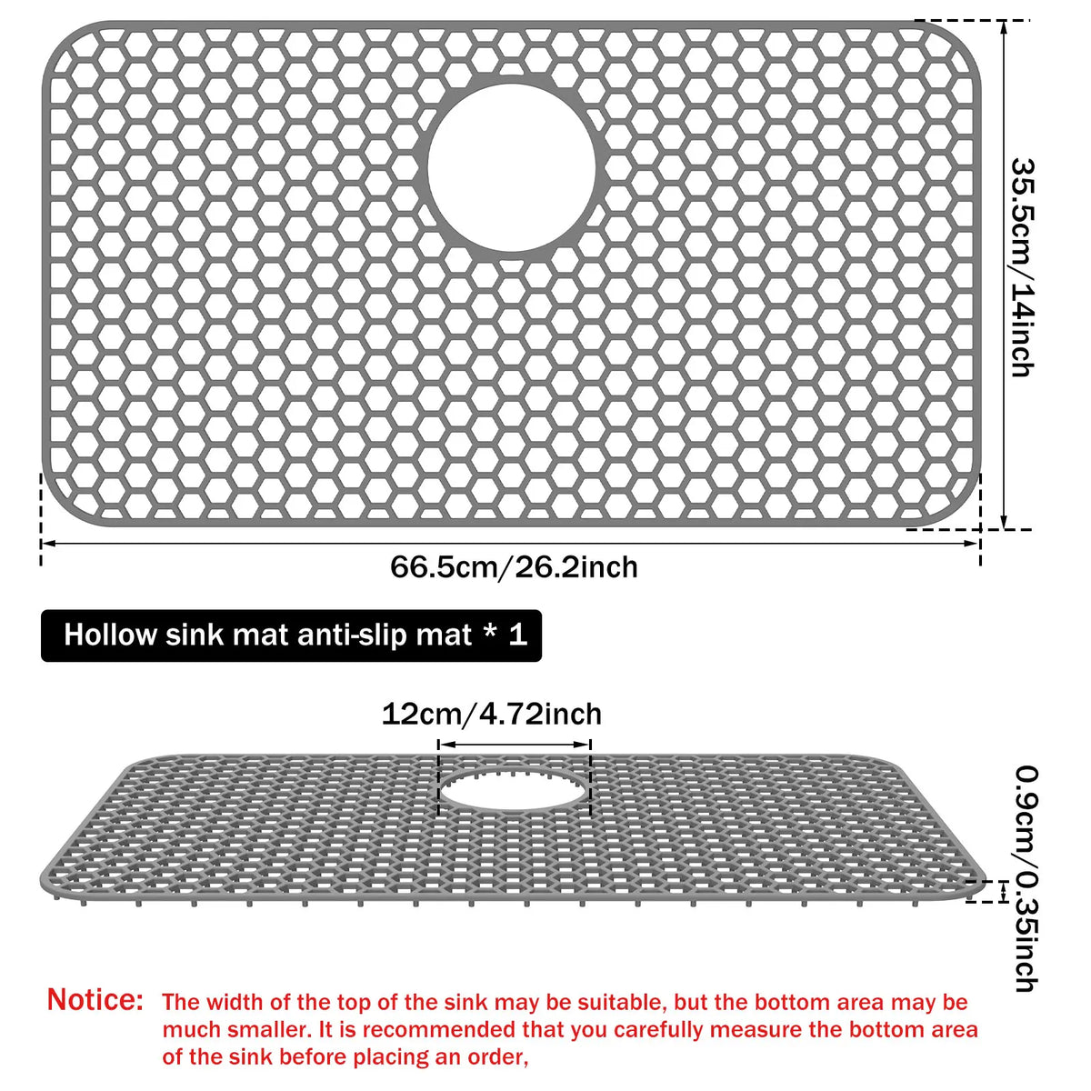tapis protection évier silicone gris moderne antidérapant nid d'abeille hexagonal central respectueux environnement cuisine