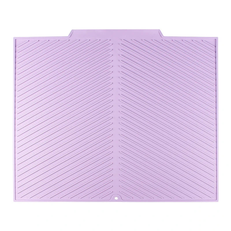 tapis cuisine moderne gris vert rayures diagonales drainage anti dérapant haute température resistant