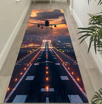 tapis polyester antidérapant thème aéroport bleu vert noir moderne salon chambre balcon vestibule corridor