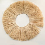 couronne paille rustique beige clair texture naturelle décor mur intérieur wicker sans fixation simple