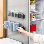 porte verres mural acier inoxydable gris vis moderne cuisine réutilisable fixations incluses