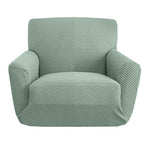 housses fauteuil moderne beige gris vert motif géométrique adhésif anti dérapants polaire polyester