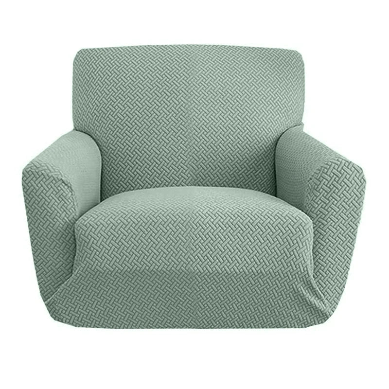 housses fauteuil moderne beige gris vert motif géométrique adhésif anti dérapants polaire polyester
