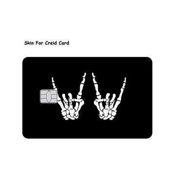 autocollants carte credit main squelette coeur graphique résistants rayures imperméables pack pièces adhésifs étanches