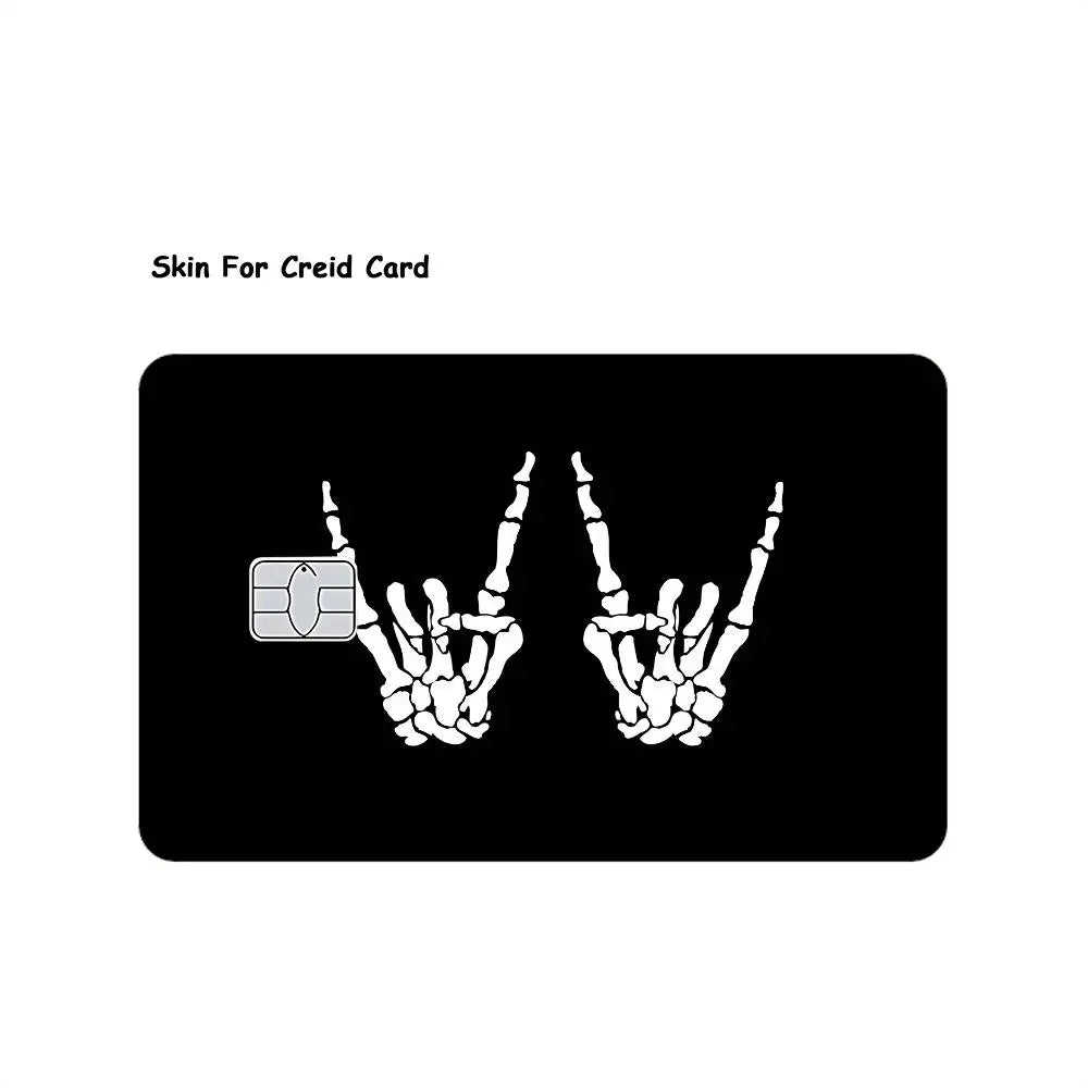 autocollants carte credit main squelette coeur graphique résistants rayures imperméables pack pièces adhésifs étanches