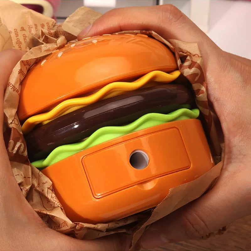 lampe créative forme hamburger led rechargeable orange vert noir blanc