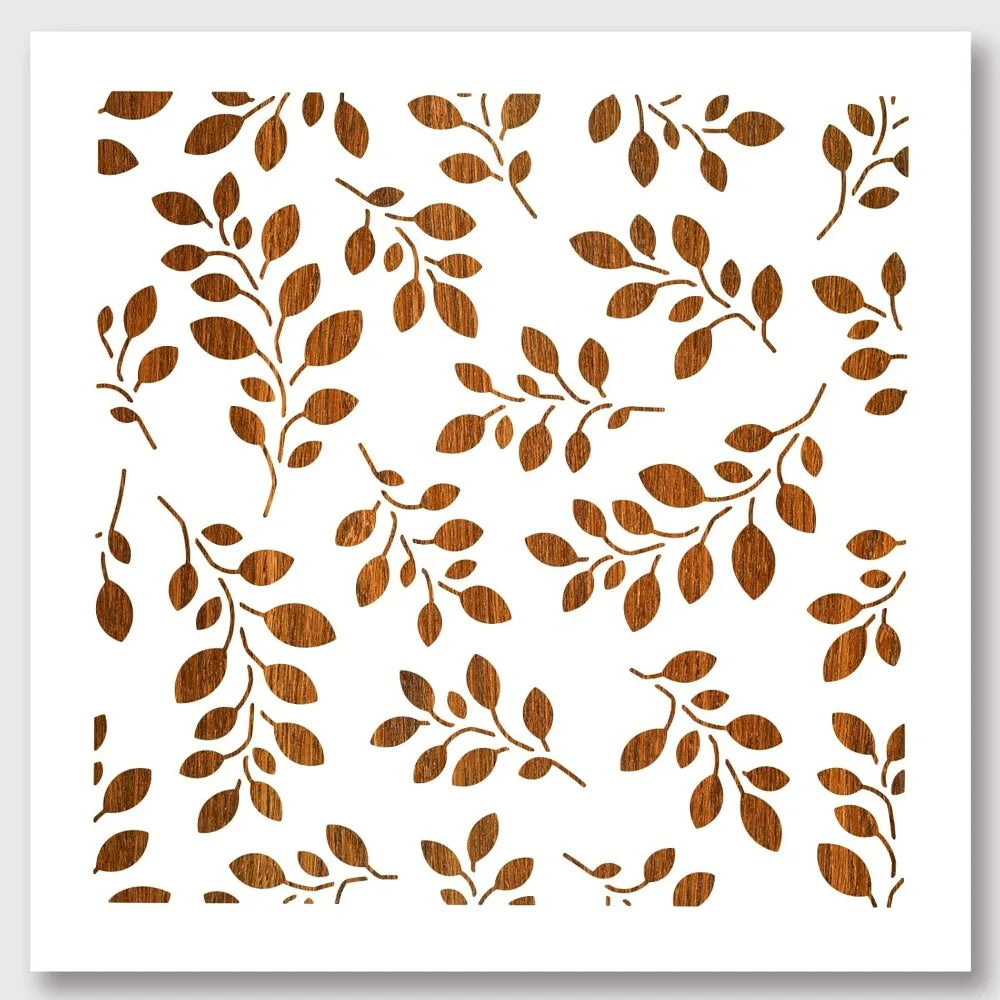 pochoir transparent motifs végétaux botanique décoratif peinture bois tissu papier branches feuilles stylisées