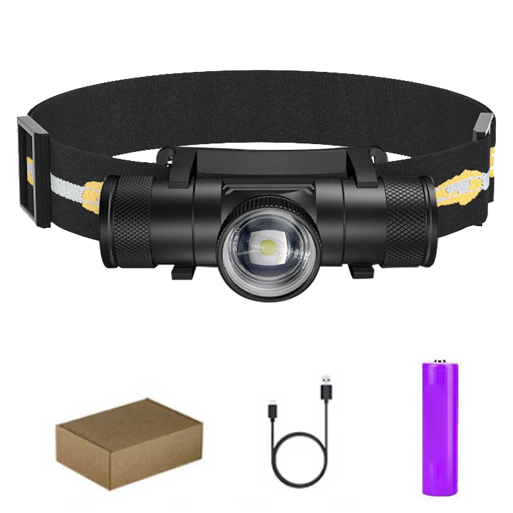 torche lampe rechargeable led zoomable 18650 batterie 180 degres camping pêche chasse