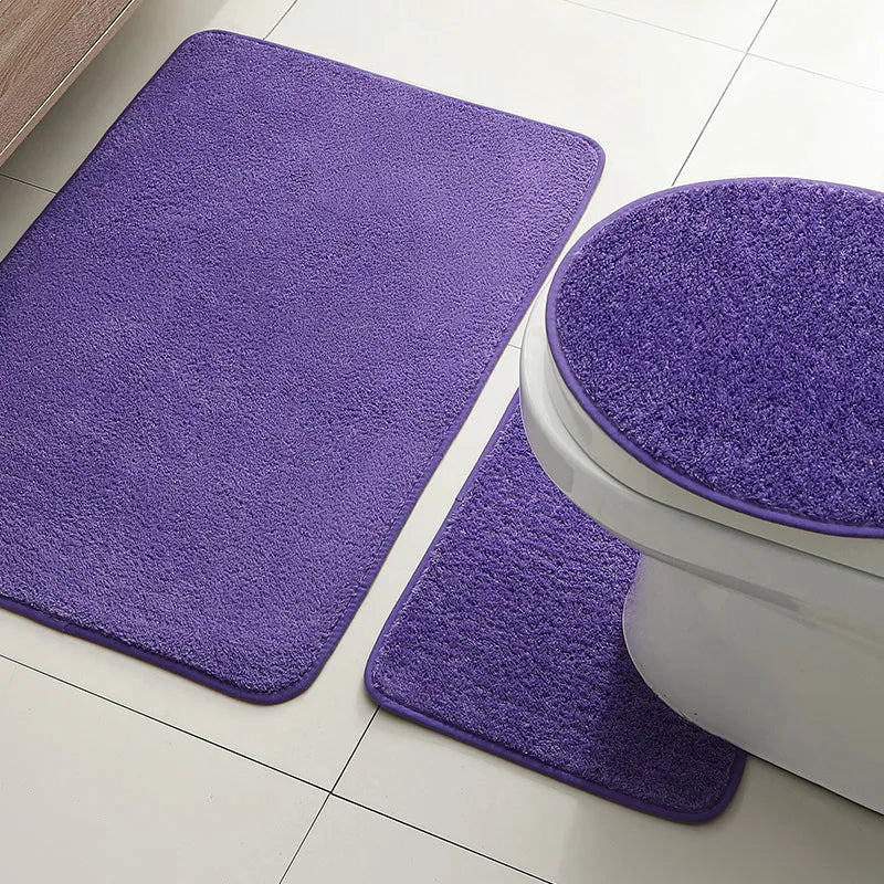 tapis bain set moderne gris foncé beige doux absorbant antidérapant respectueux environnement salle bain