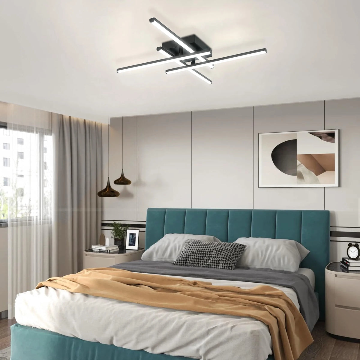 plafonnier led moderne noir rectangulaire lisse sans fixation