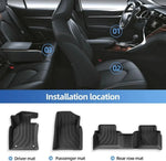 tapis sol voiture noir rayures horizontales moderne intérieur première rangée deux rangées