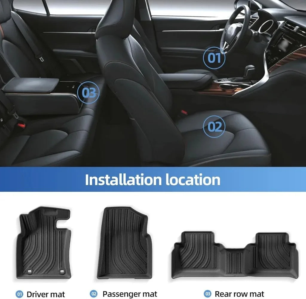 tapis sol voiture noir rayures horizontales moderne intérieur première rangée deux rangées