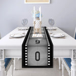 nappe table motif film argentique noir blanc deco vintage réutilisable maison festive cuisine salle