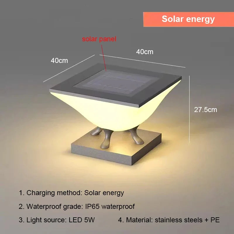 lumière solaire moderne pieds métalliques blanc gris contemporain minimaliste led