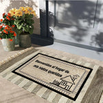 tapis d'entrée bébé bienvenidos al hogar adhésif antidérapant beige maison simple