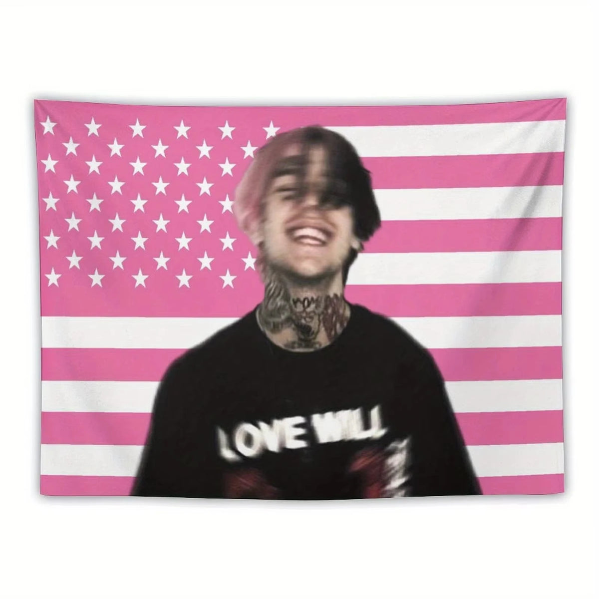 tapisserie moderne drapeau américain étoiles épaisses rose blanc noir chambre saloncoration hipster