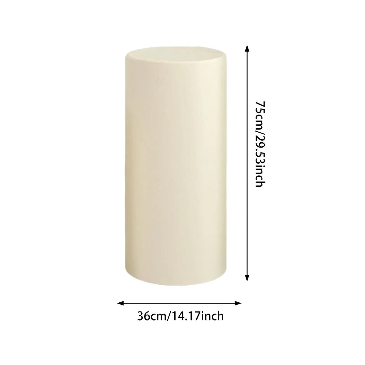 socle cylindrique tissu blanc crème mariage décoration fête desserts table led minimaliste