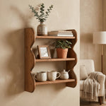 étagère murale bois brut naturel rustique moderne niveaux tasses chambre coucher fixations incluses