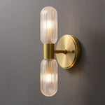 applique murale moderne or transparent verre rayures chambre coucher éclairage led nordique