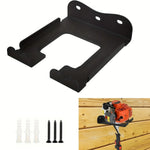 support mural outils jardin faucheuse taille haie noir industriel fixations vis chevilles murales électriques