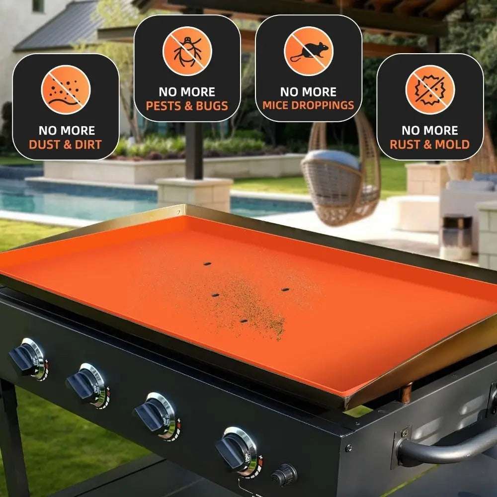 matelas cuisinière silicone orange moderne facile nettoyage résistant chaleur 17 22 28 36 inches