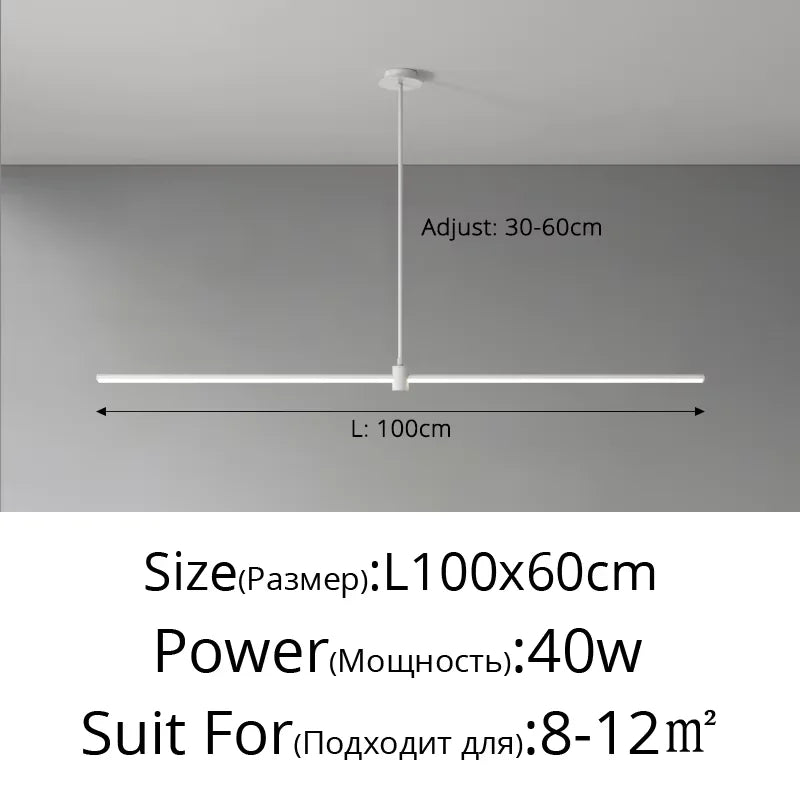 lampe suspension moderne noire aluminium lisse 80cm 100cm 120cm variable