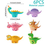 supports cupcakes dinosaures palmiers happy birthday assiettes gobelets sacs cadeaux vert orange blanc enfants