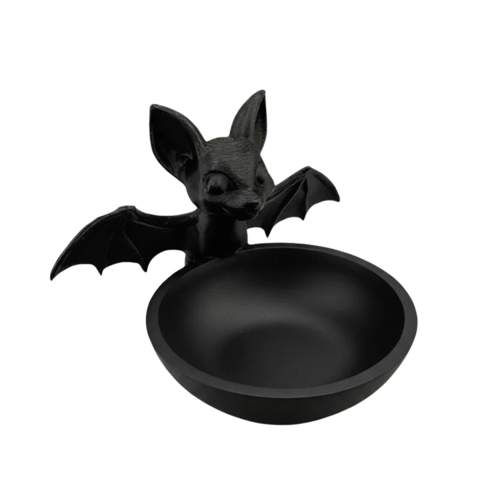 support bijoux noir chauve souris sculpté moderne rangement articulé ornement décoration Halloween