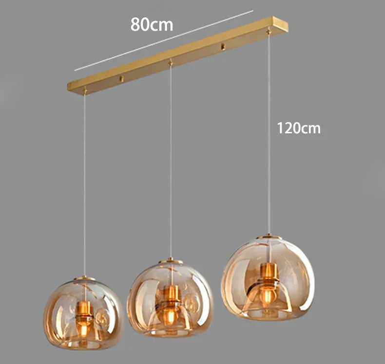suspension pendentif noir transparent moderne têtes ambrées têtes noires flux lumineux 249 2000 autonome