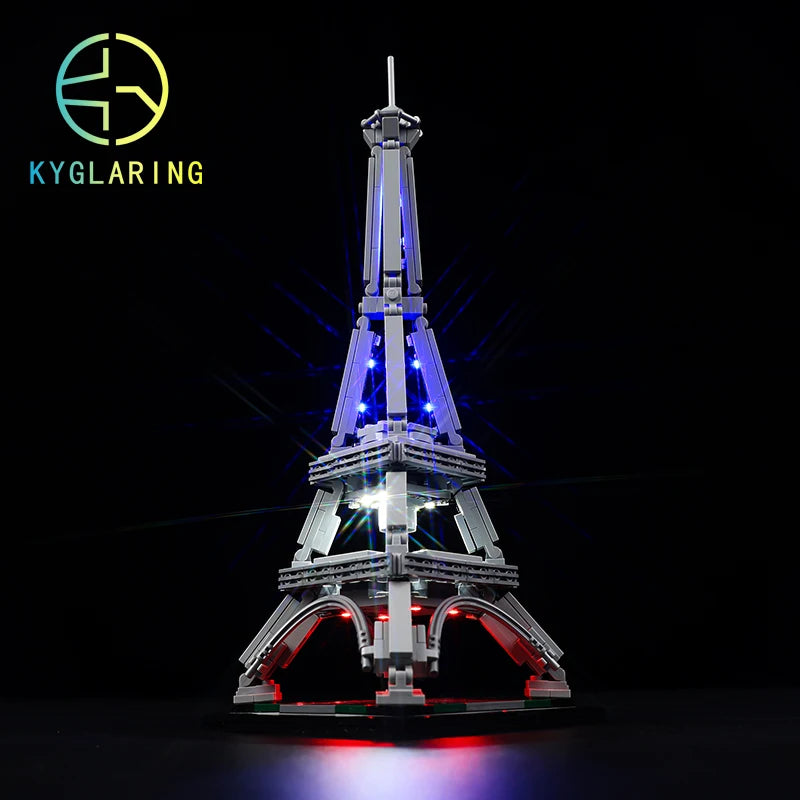 réduit tour eiffel briques lumineuses led gris bleu rouge blanc architecture construction