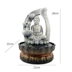 fontaine intérieure résine bouddha gris noir texture granit moderne feng shui pierres décoratives planteCascade