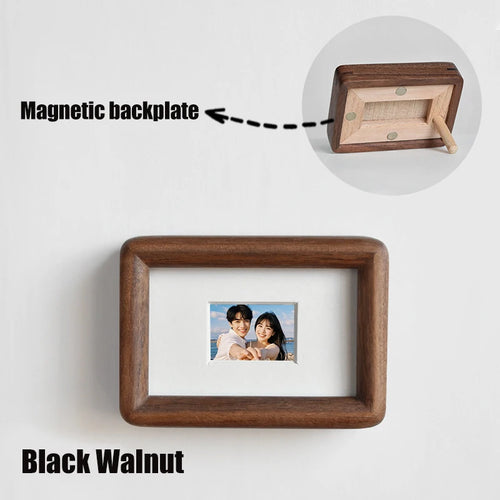 cadre photo bois naturel classique marron clair marron foncé finition lisse minimaliste aimant photo