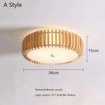 lampe moderne bois naturel blanc rayures horizontales diffuseur acrylique éclairage salon chambre cuisine