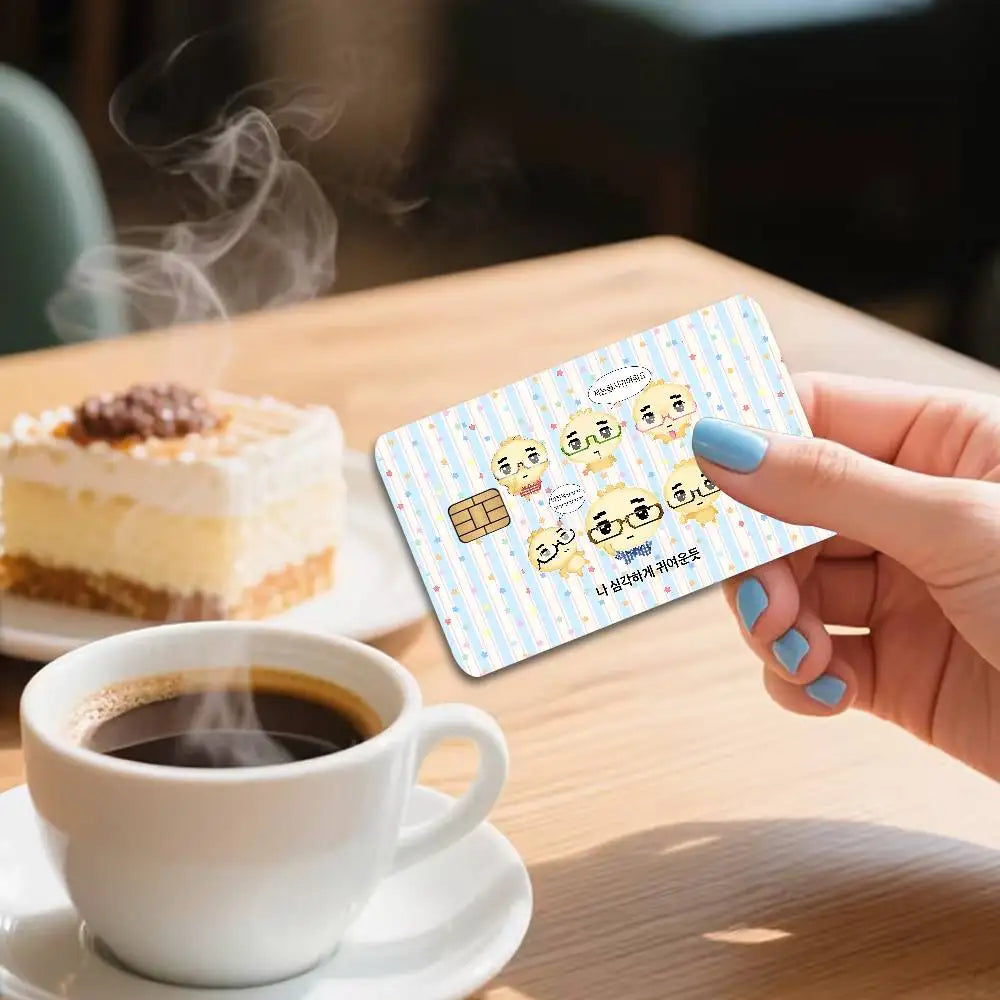 autocollants cartes bancaires dessin animé mignon personnages adhésifs réutilisables imperméables classiques féminins