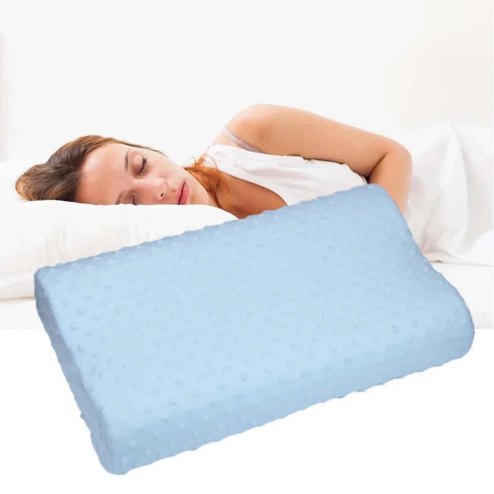 coussin mousse mémoire forme perforé bleu blanc moderne lit santé couverture protection nocturne