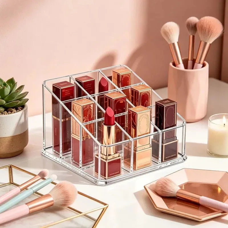 boîte rangement cosmétiques transparentes moderne compartiments plastique réutilisable maquillage maison