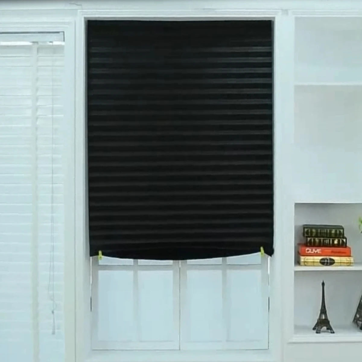 store lamelles noir texture fine moderne clips transparents 60x150 60x180 90x150 90x180