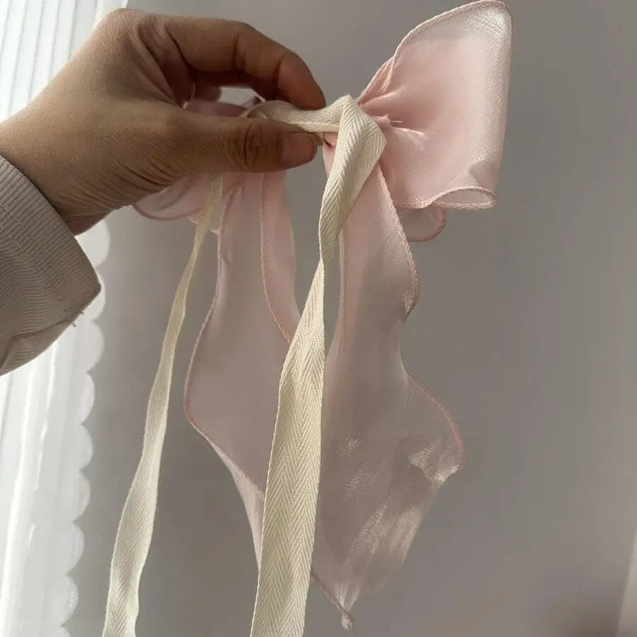 ruban fenêtre rose clair soie douce translucide classique élégant 24cm 26cm