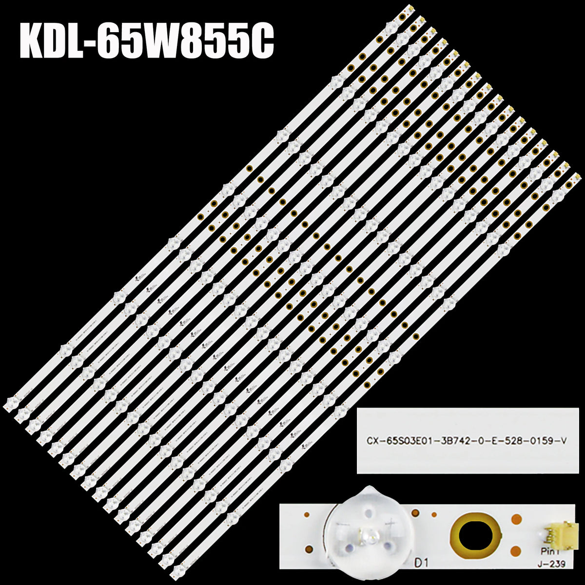 bande lumineuse led blanc moderne certification lignes noires parallèles