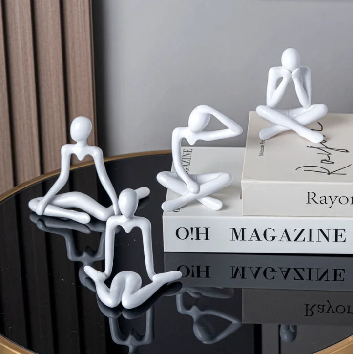 décoration moderne figurines humaines blanc noir stylisées minimaliste abstrait chambre