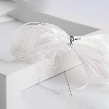 rubans polyester dentelle 3mm large rose pâle gris blanc modernes élégants clips métalliques bricolage