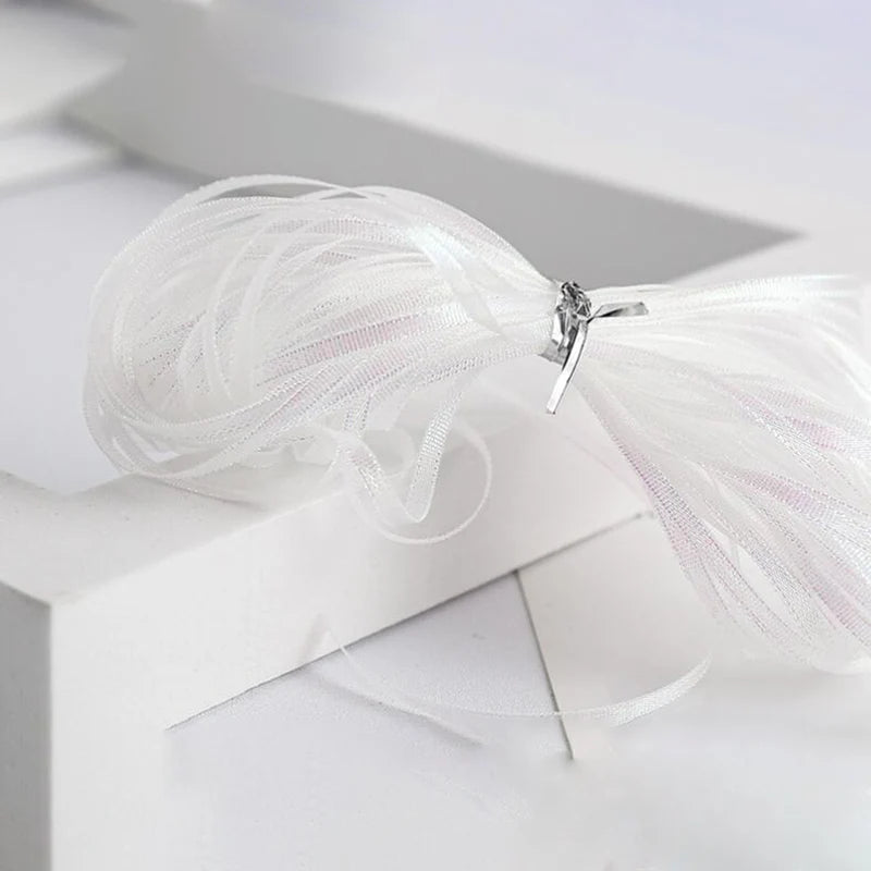 rubans polyester dentelle 3mm large rose pâle gris blanc modernes élégants clips métalliques bricolage