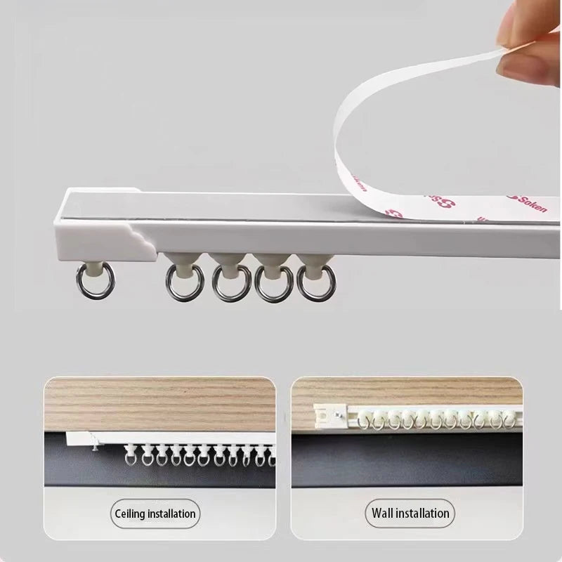 Rail rideau auto adhésif blanc moderne 100cm 150cm 200cm 250cm 300cm 350cm 400cm 50cm