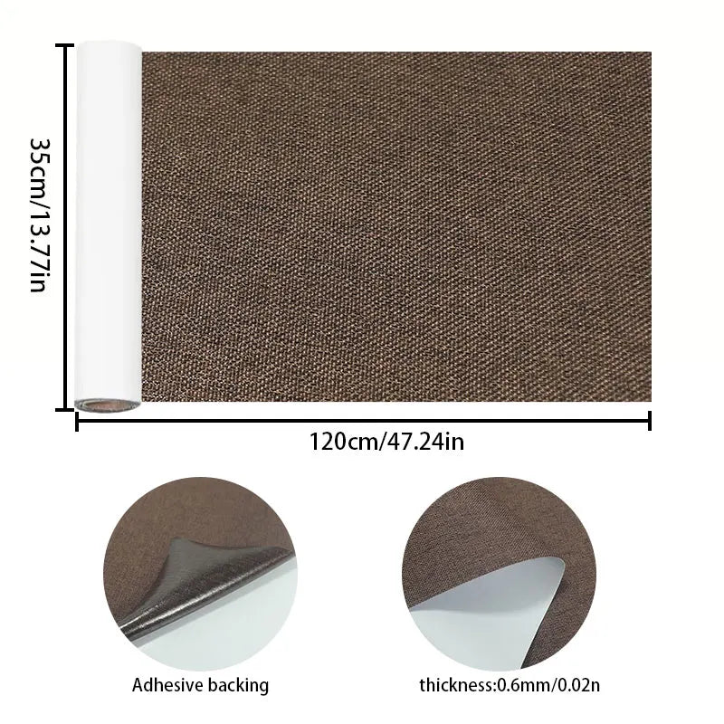rouleau tissu lin auto adhésif réparation tente canapé bricolage décoration 35x120cm patch textile utilitaire